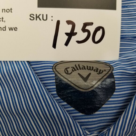 CALLAWAY MEN'S SHORT SLEEVE STRIPED POLO SHIRT BLUE  XL - Picture 7 of 7